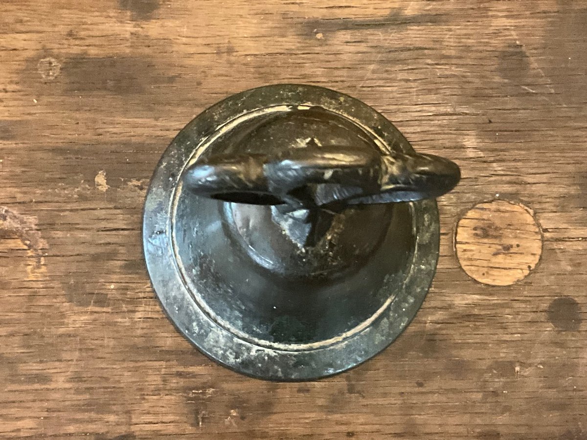 Hand Bell, 16th/17th Century, Bronze, Christ Decor-photo-2
